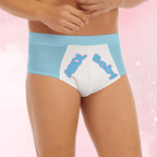 ABDL Baby Blue White Briefs - Puppy's Aesthetics