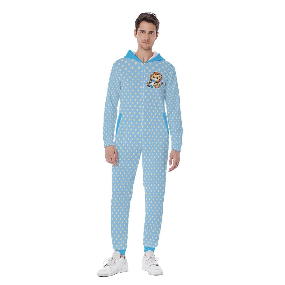 Blue Baby Lion Hooded Pajamas - Puppy's Aesthetics