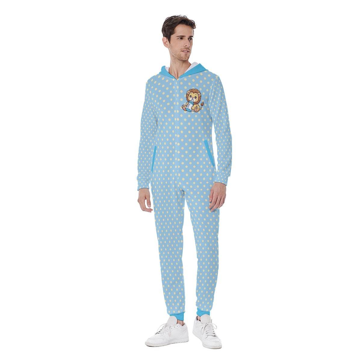Blue Baby Lion Hooded Pajamas - Puppy's Aesthetics