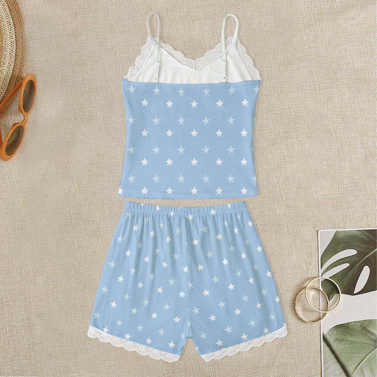 Blue Starry Cami Lace Set - Puppy's Aesthetics