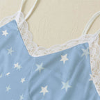 Blue Starry Cami Lace Set - Puppy's Aesthetics