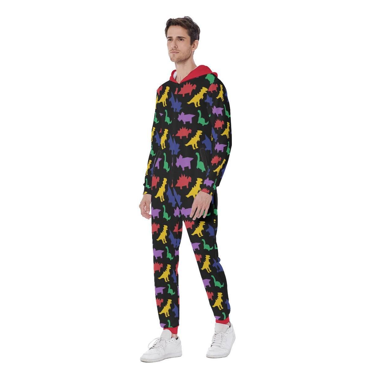Colorful Lil Dinos Hooded Sleeper - Puppy's Aesthetics