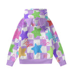 Doodle Purr Checkered Unisex Ears Hoodie - Puppy's Aesthetics