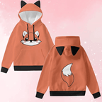 Kawaii Foxy Hoodie With Decorative Ears - Puppy's Aesthetics