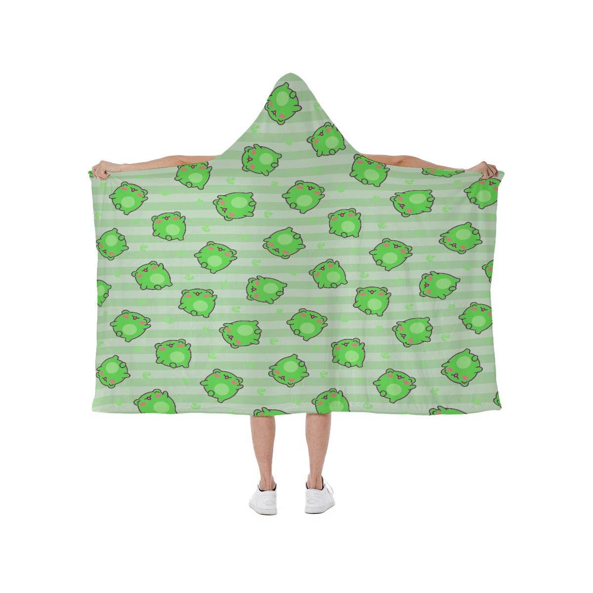 Leaping Froggie Fleece Hooded Blanket - Puppy's Aesthetics