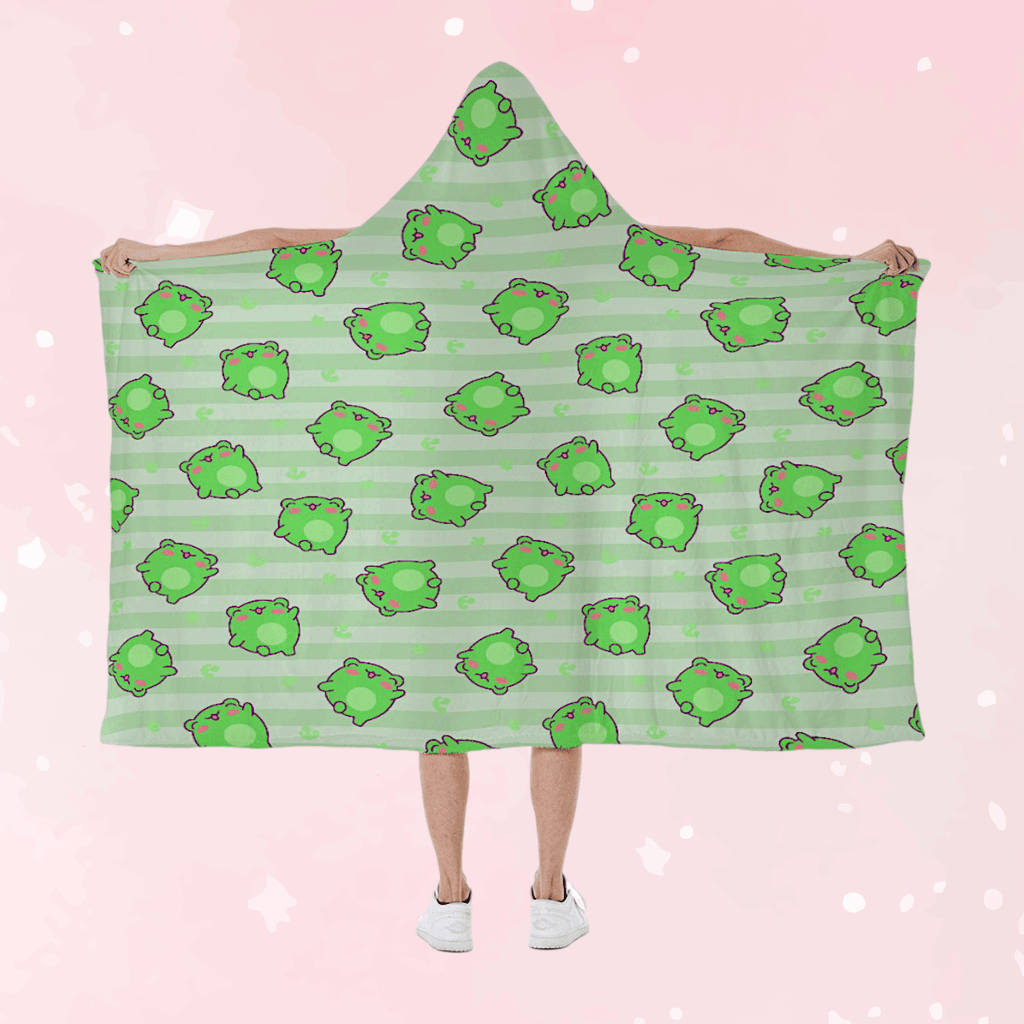 Leaping Froggie Fleece Hooded Blanket - Puppy's Aesthetics