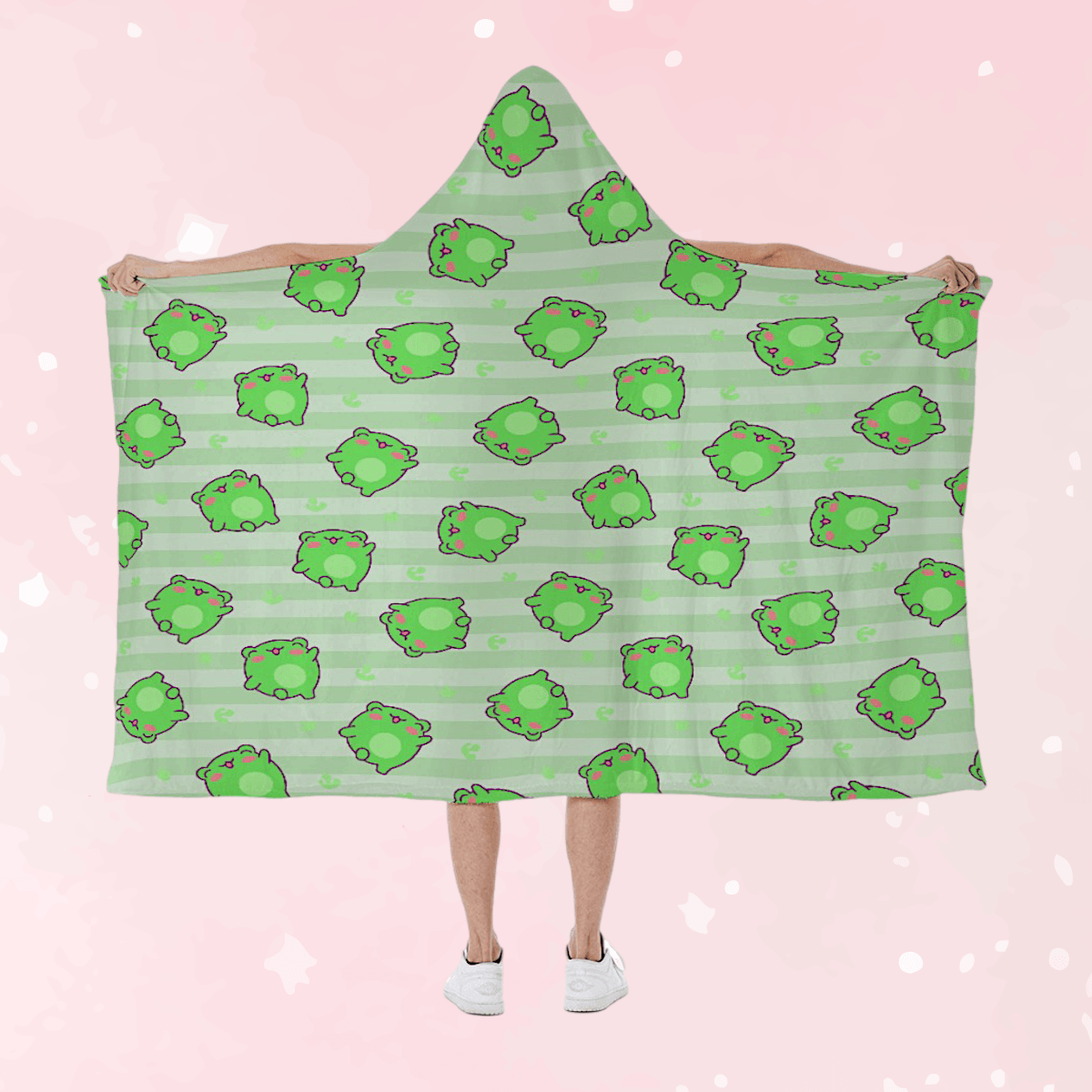 Leaping Froggie Fleece Hooded Blanket - Puppy's Aesthetics