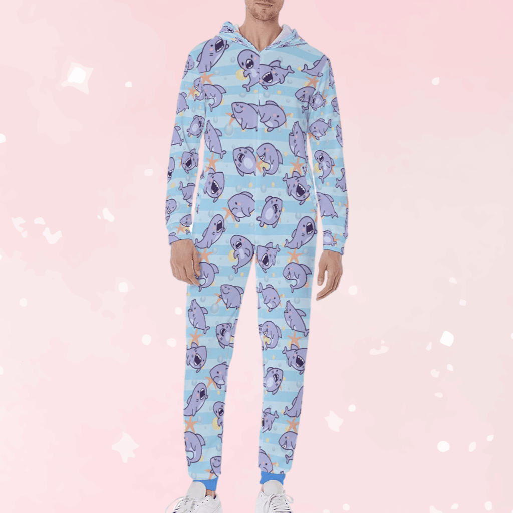 Lil Finny Unisex Hooded Pajamas - Puppy's Aesthetics