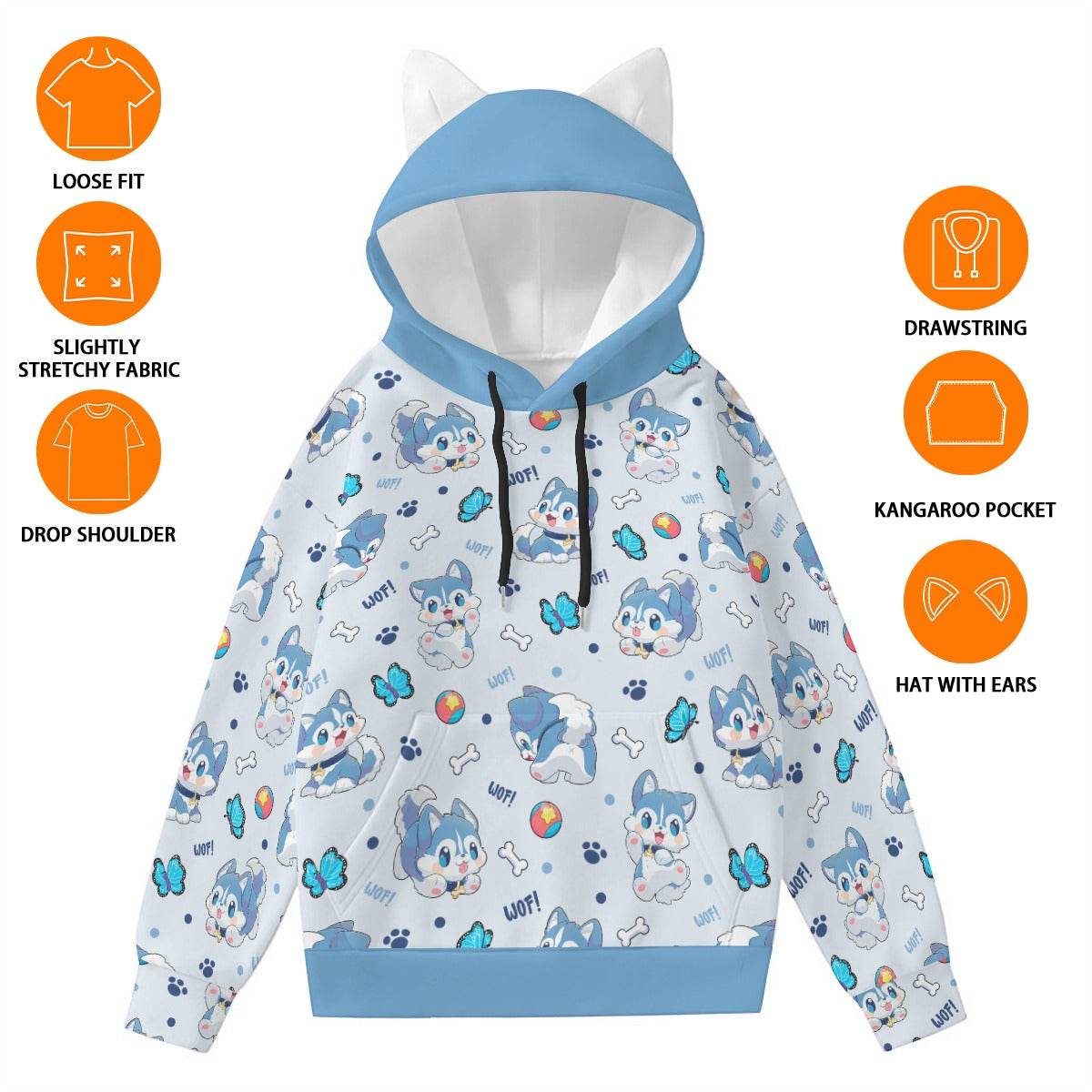 Lil Woof Ears Unisex Hoodie - Puppy's Aesthetics