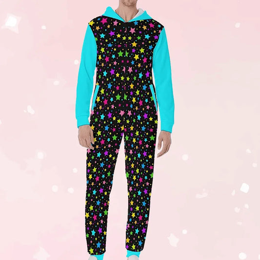 Neon Stars Hooded Sleeper - Puppy's Aesthetics