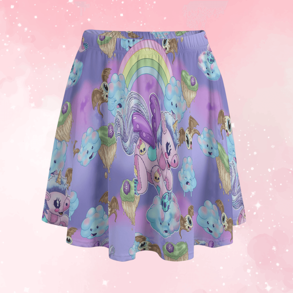 Pastel Dreamycorn Skater Skirt - Puppy's Aesthetics