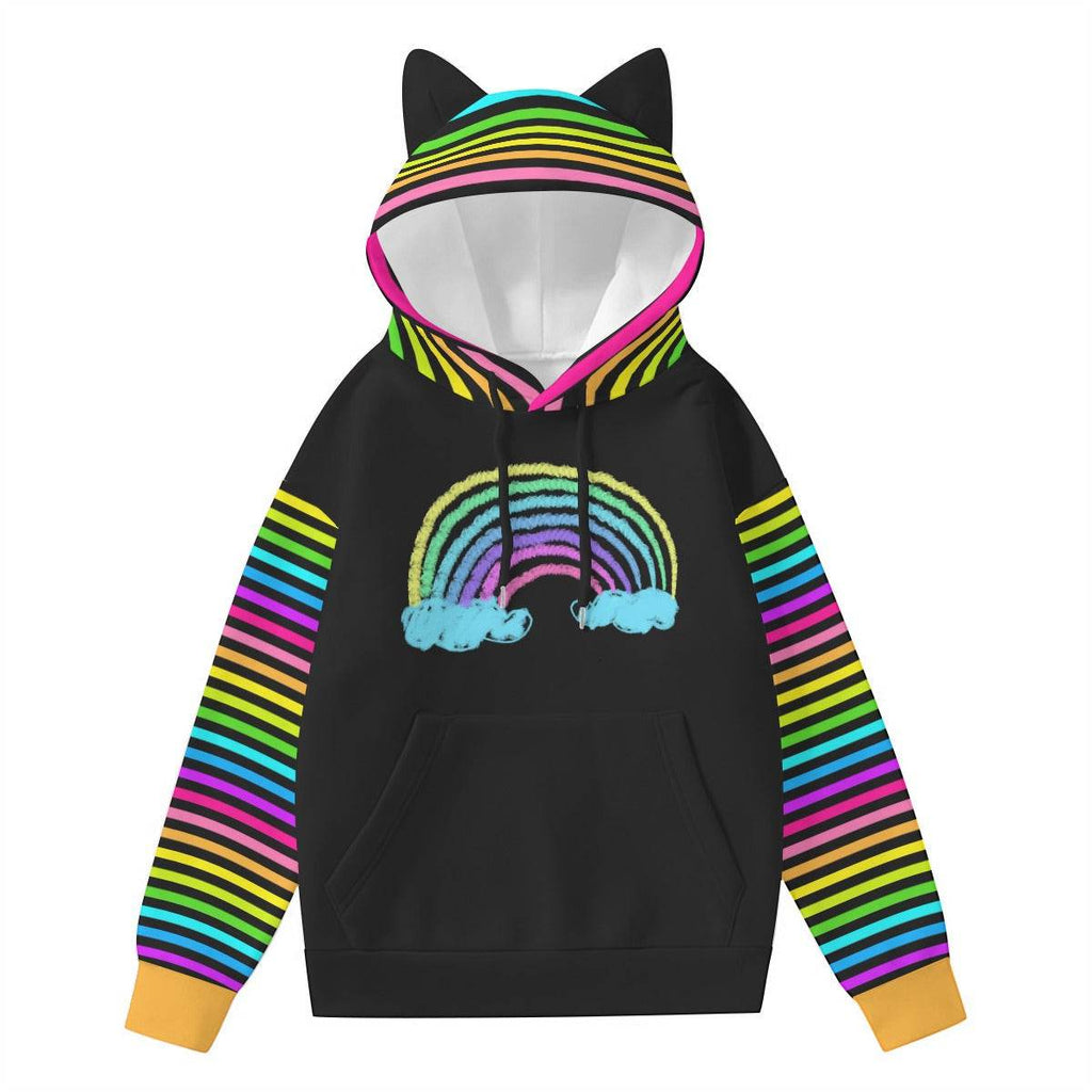 Rainbow Cat Ears Unisex Hoodie - Puppy's Aesthetics