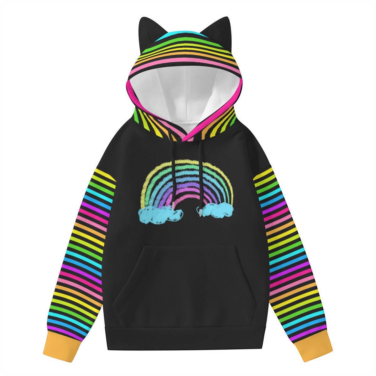 Rainbow Cat Ears Unisex Hoodie - Puppy's Aesthetics