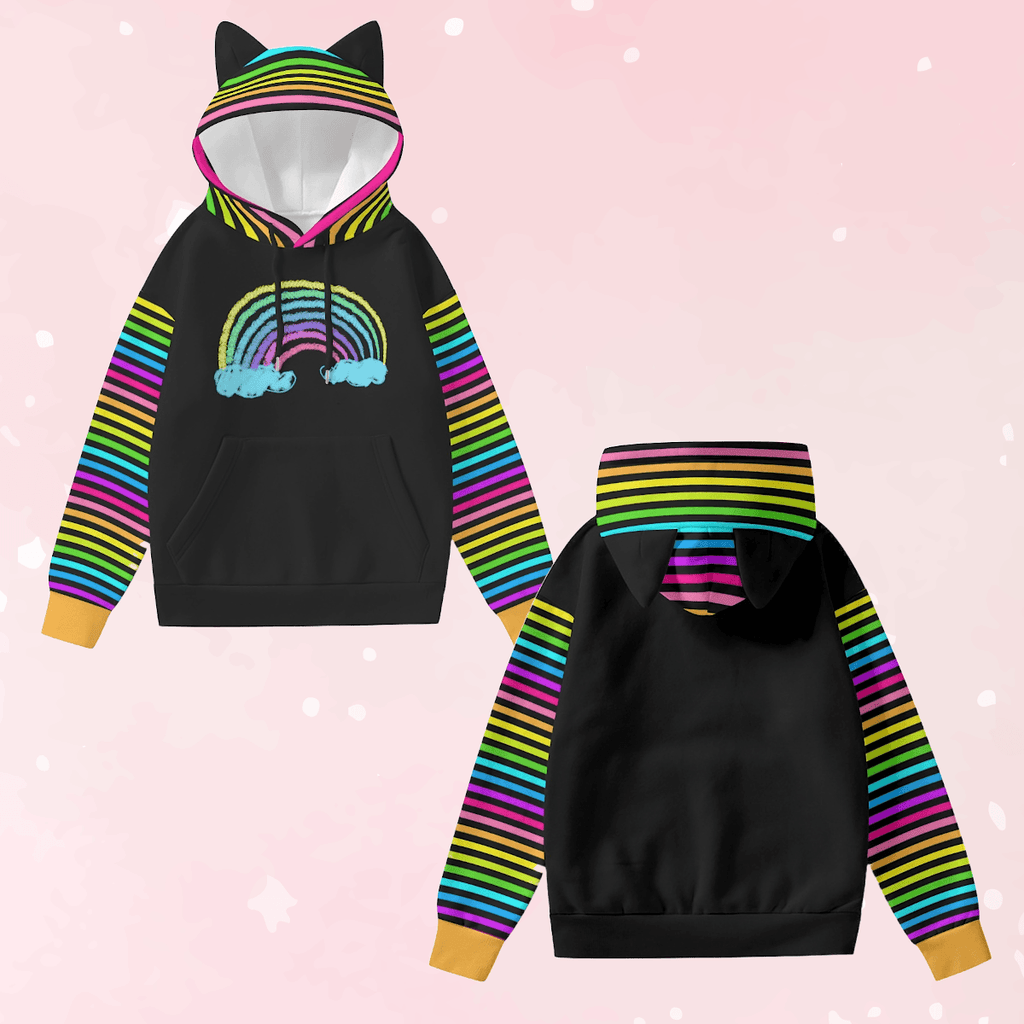 Rainbow Cat Ears Unisex Hoodie - Puppy's Aesthetics
