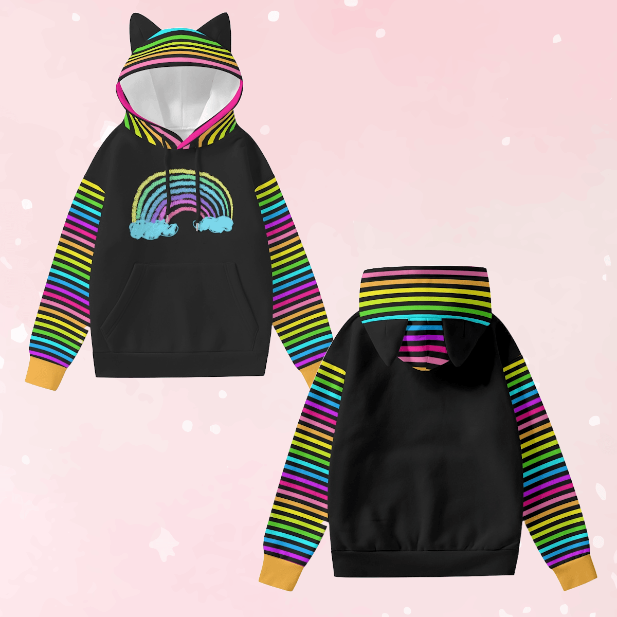 Rainbow Cat Ears Unisex Hoodie - Puppy's Aesthetics