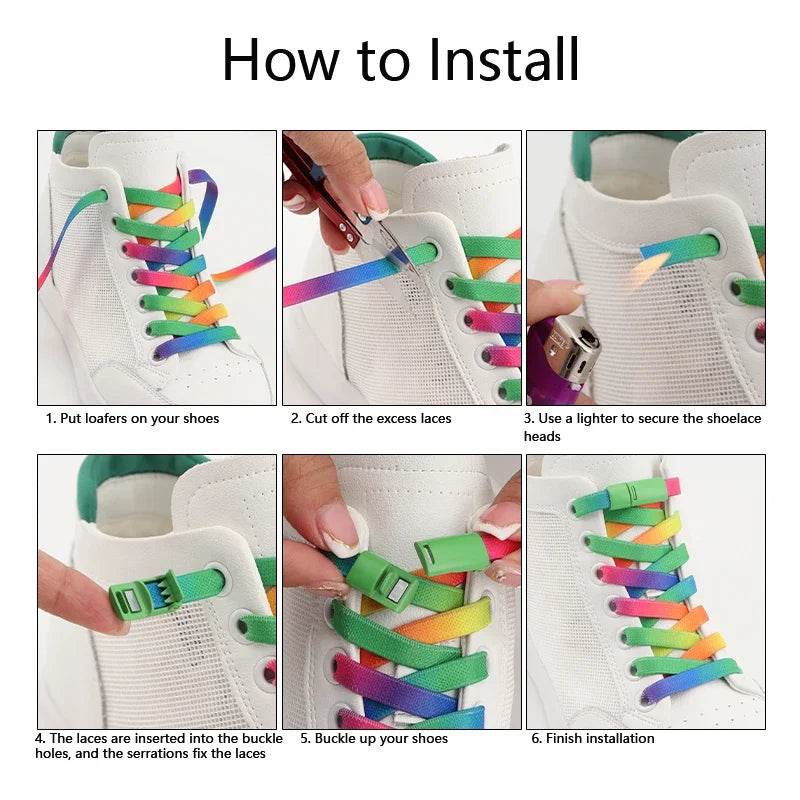 Rainbow Magic No-Tie Laces (Colors) - Puppy's Aesthetics