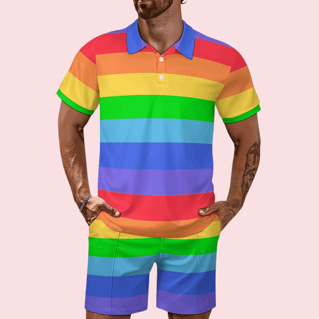 Rainbow Breeze Shorties Set - Puppy's Aesthetics