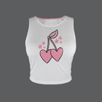 Heart Cherries Tank Top - Puppy's Aesthetics