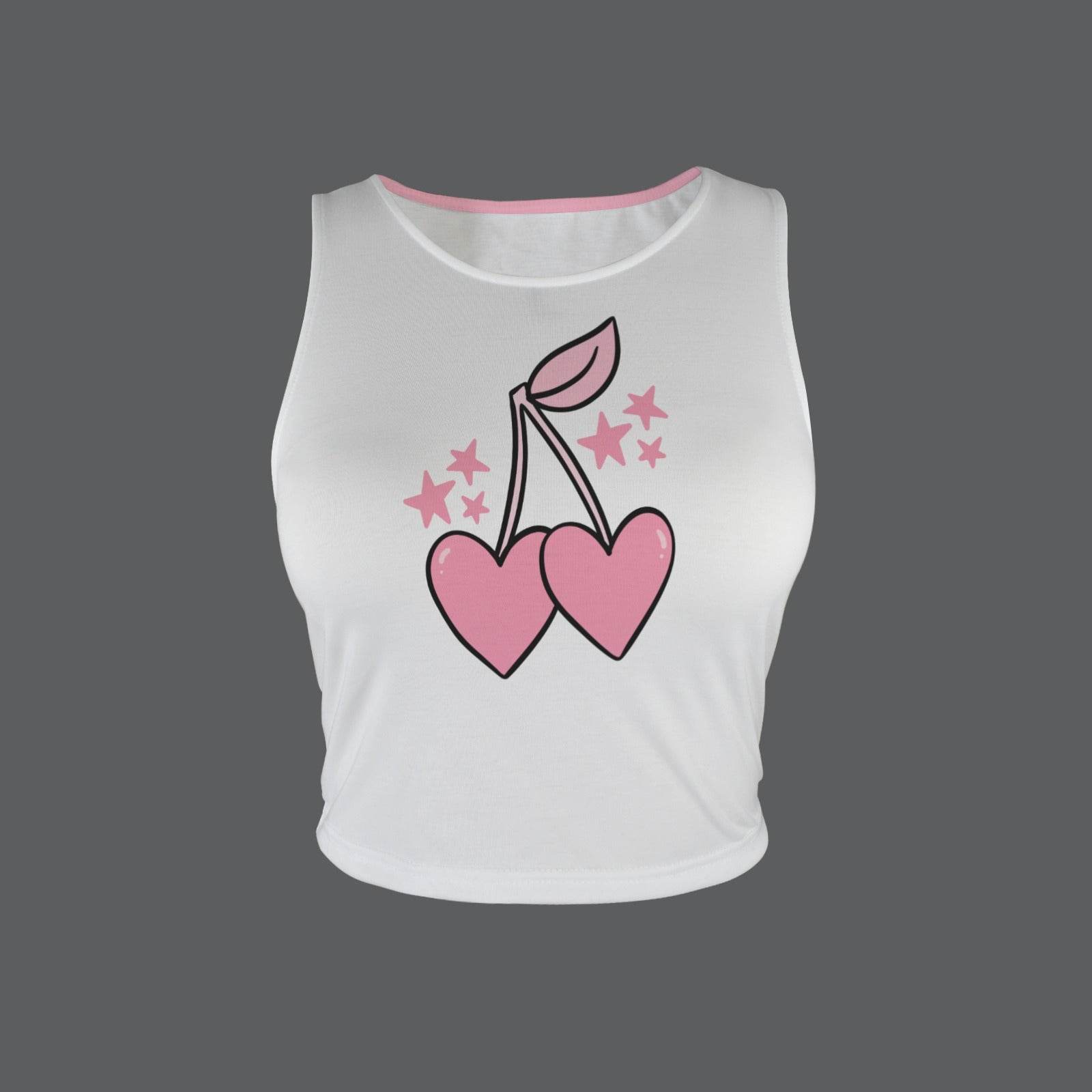 Heart Cherries Tank Top - Puppy's Aesthetics