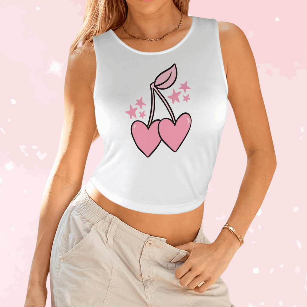 Heart Cherries Tank Top - Puppy's Aesthetics