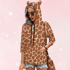 Safari Snuggle Unisex Hoodie w/Ears - Puppy's Aesthetics