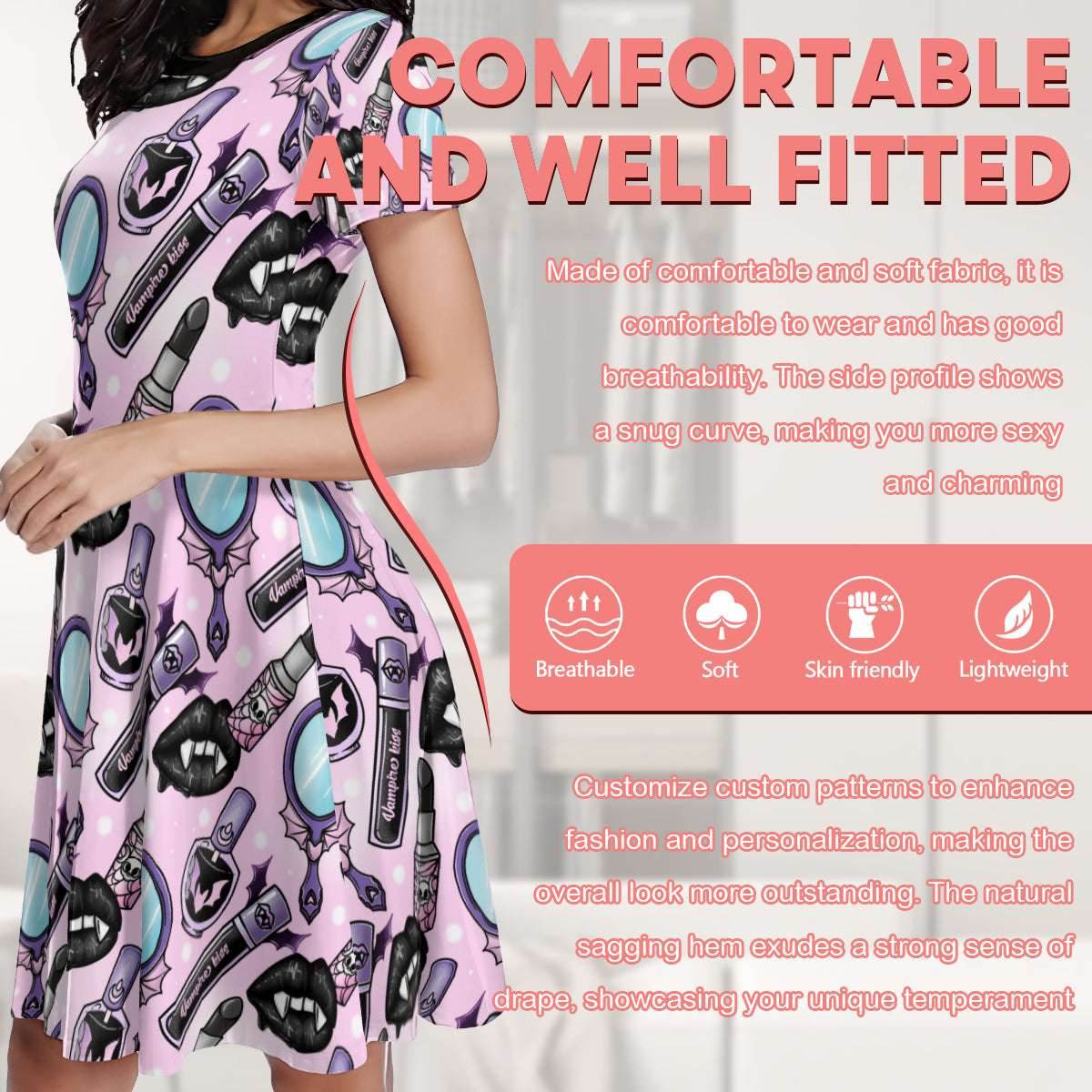 Glam Goth Little Dress - Puppy's Aesthetics