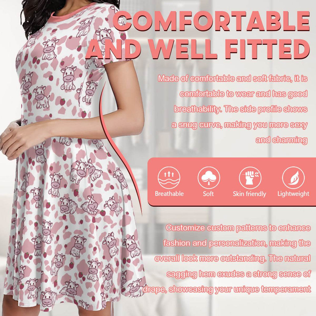 Strawbaby Cow Little Dress - Puppy's Aesthetics