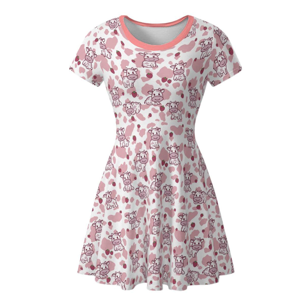 Strawbaby Cow Little Dress - Puppy's Aesthetics