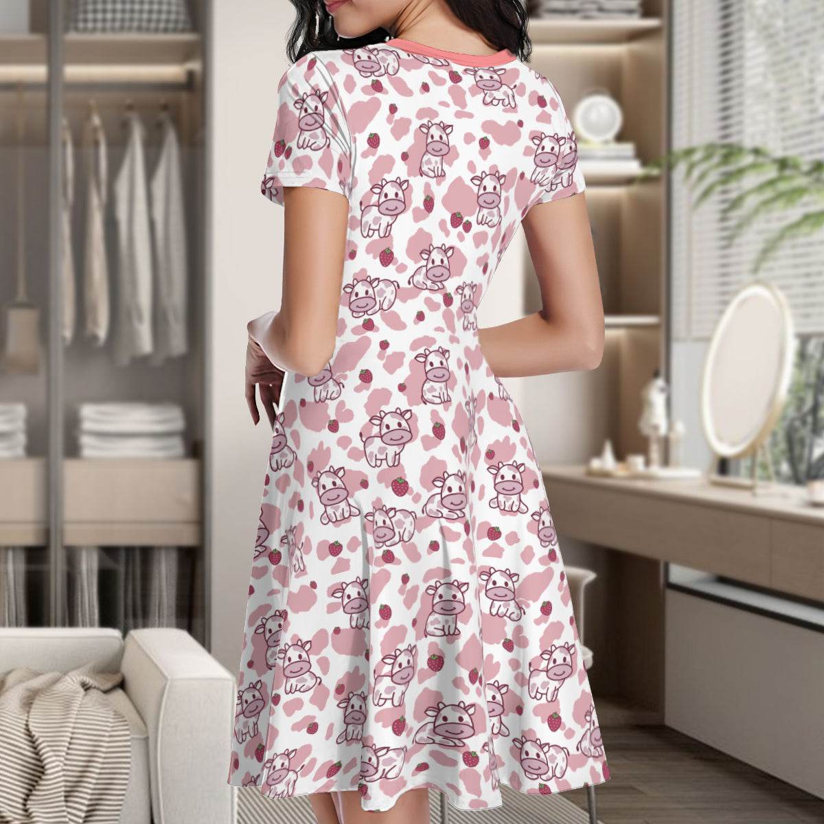 Strawbaby Cow Little Dress - Puppy's Aesthetics