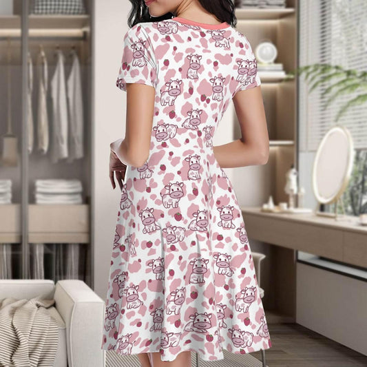 Strawbaby Cow Little Dress - Puppy's Aesthetics