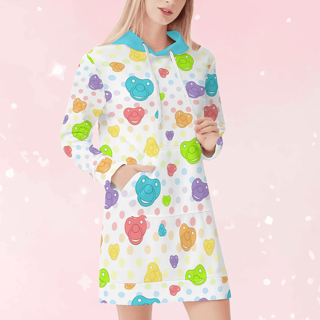Paci Parade Pullover Hoodie Dress - Puppy's Aesthetics
