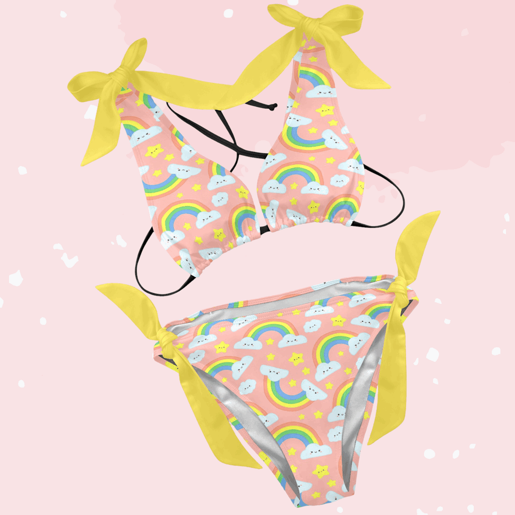Rainbow Daze Ruffle Bikini - Puppy's Aesthetics