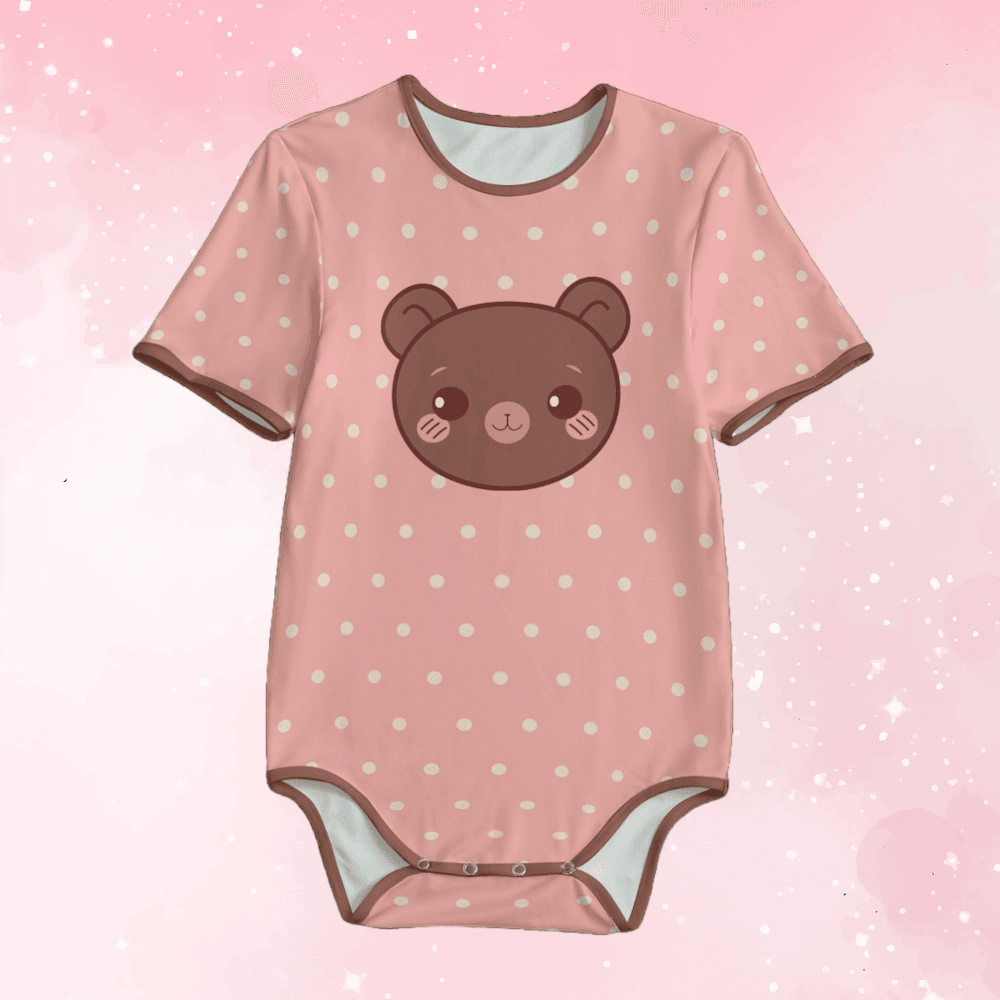 Adorable Pink Teddy Bear Adult Unisex SnappieSuit - Puppy's Aesthetics
