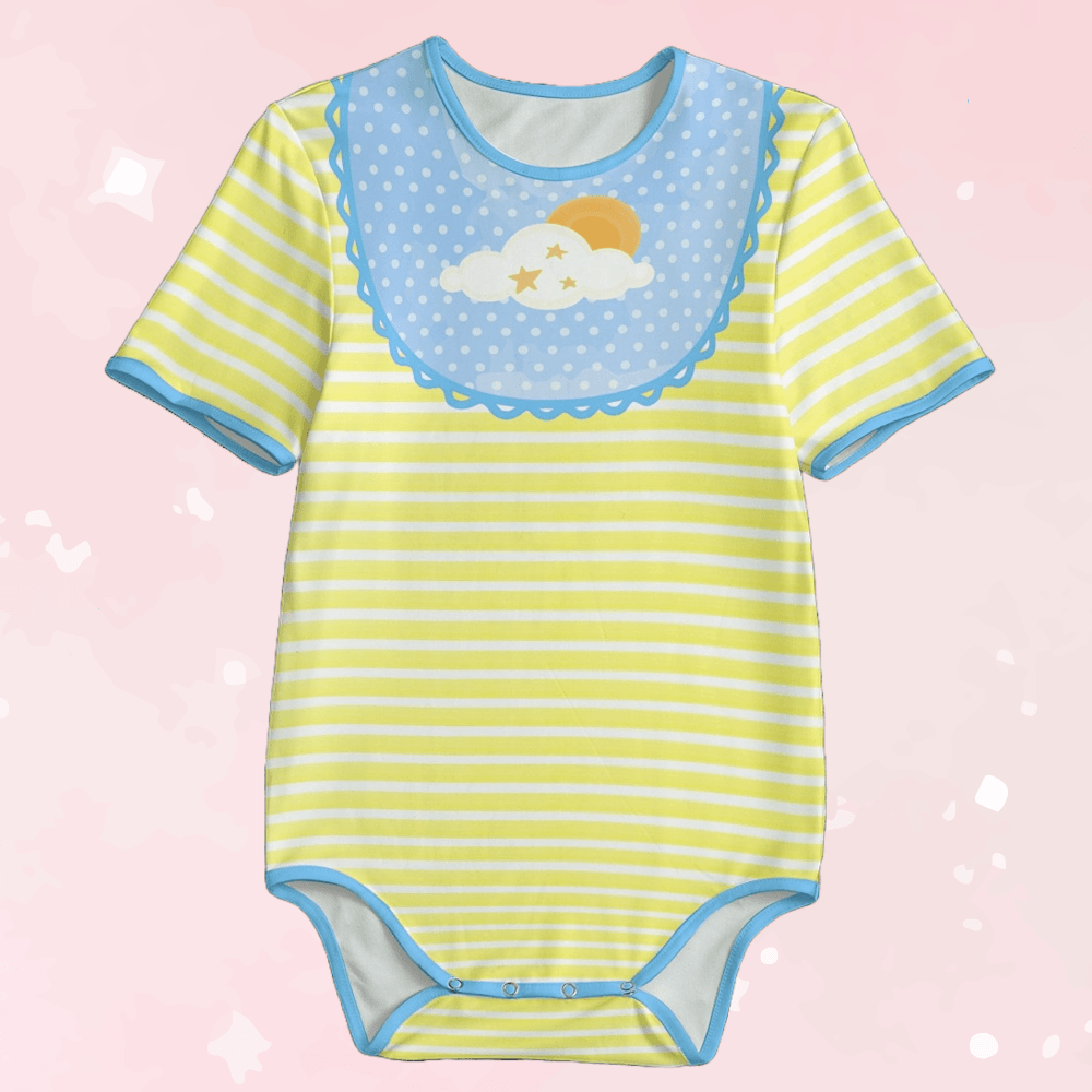 Bib Sunshine Stripes Adult Unisex SnappieSuit - Puppy's Aesthetics