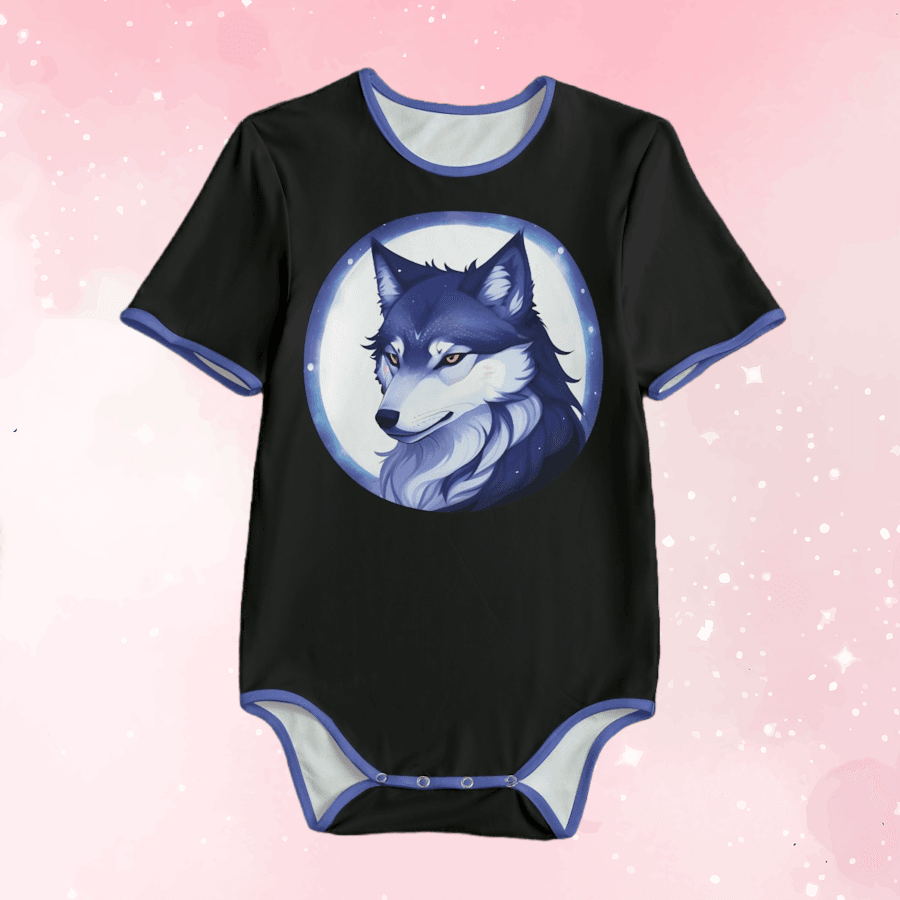 Black Blue Wolf Adult Unisex SnappieSuit - Puppy's Aesthetics