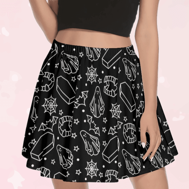 Black Gothic Mini Skirt - Puppy's Aesthetics