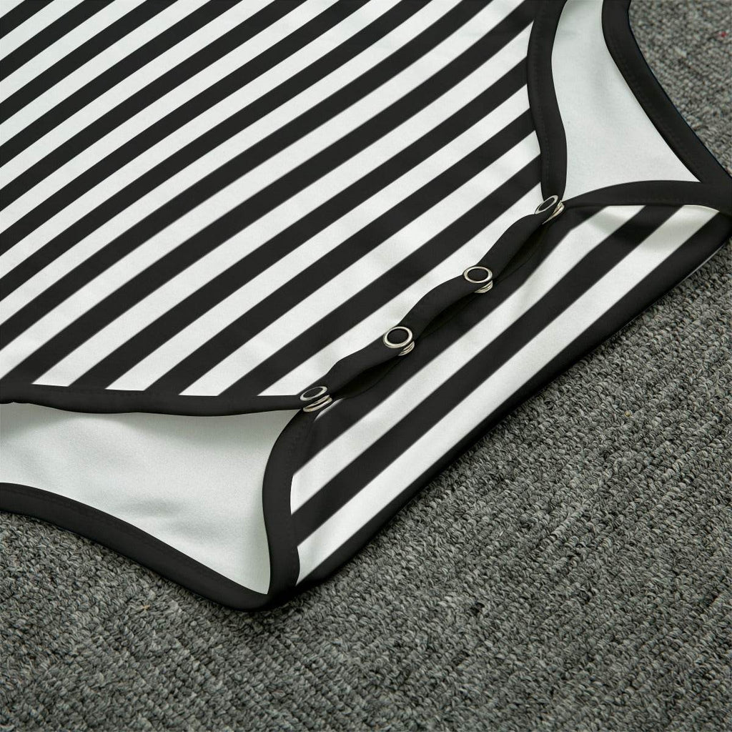 Black & White Stripes Adult Unisex SnappieSuit - Puppy's Aesthetics