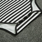 Black & White Stripes Adult Unisex SnappieSuit - Puppy's Aesthetics