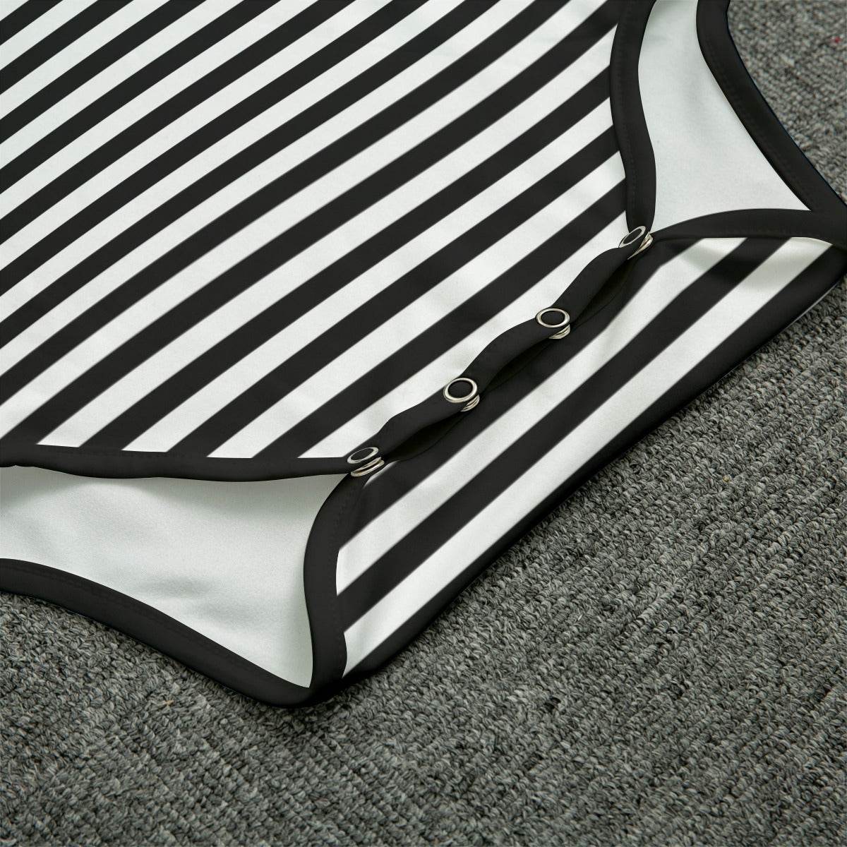 Black & White Stripes Adult Unisex SnappieSuit - Puppy's Aesthetics