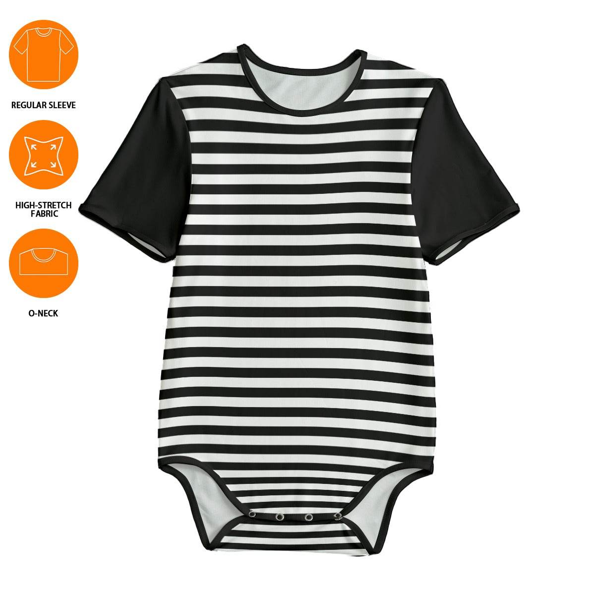 Black & White Stripes Adult Unisex SnappieSuit - Puppy's Aesthetics