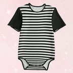 Black & White Stripes Adult Unisex SnappieSuit - Puppy's Aesthetics