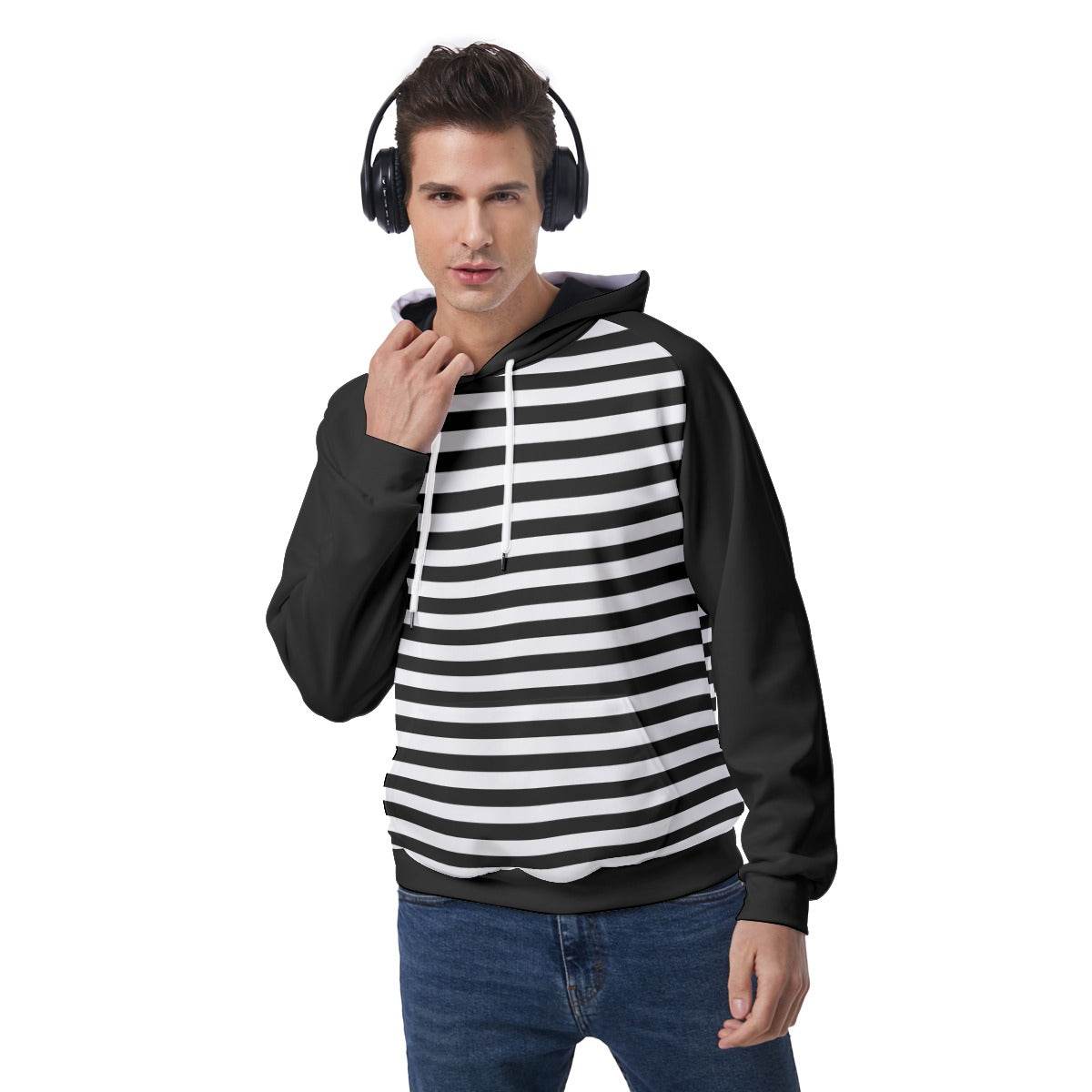 Black & White Stripes Hoodie - Puppy's Aesthetics