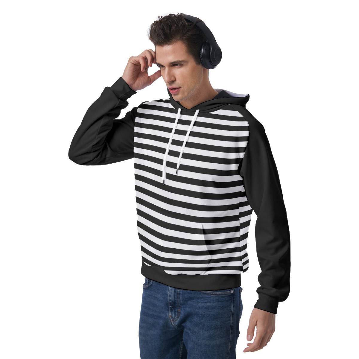 Black & White Stripes Hoodie - Puppy's Aesthetics