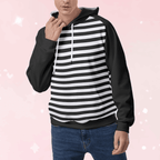 Black & White Stripes Hoodie - Puppy's Aesthetics