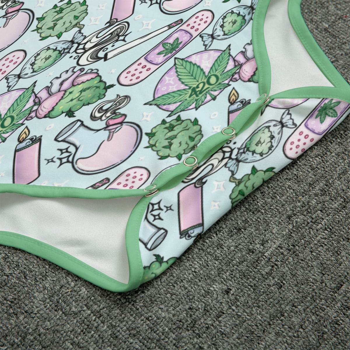 Blue Cannabis Adult Unisex SnappieSuit - Puppy's Aesthetics