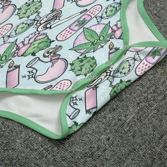 Blue Cannabis Adult Unisex CuddleSuit - Puppy's Aesthetics