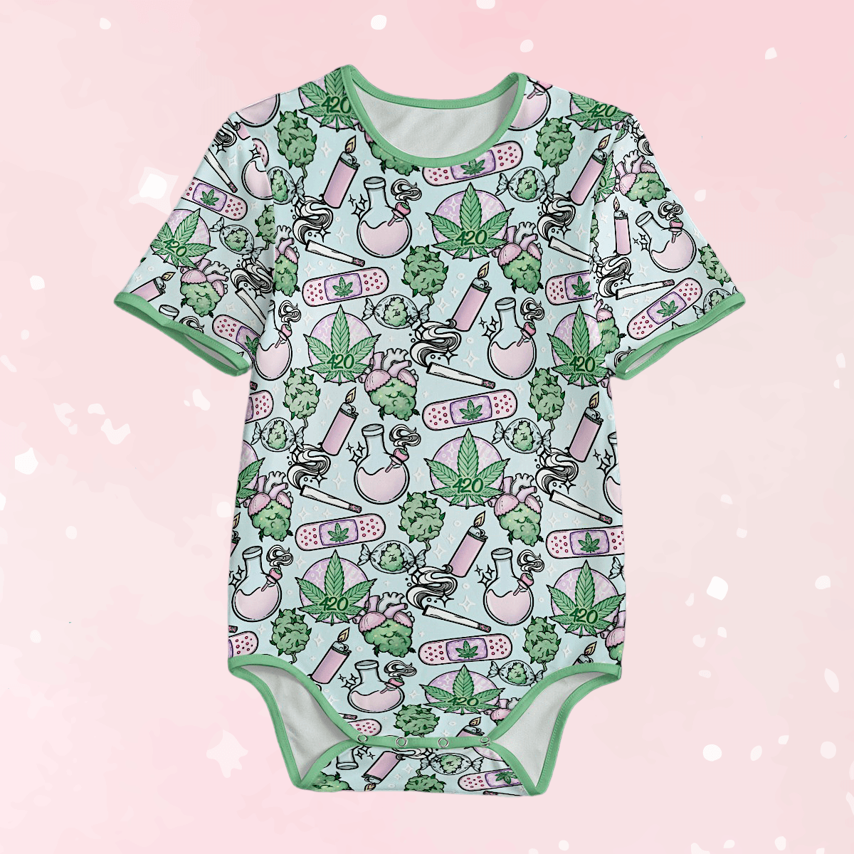 Blue Cannabis Adult Unisex SnappieSuit - Puppy's Aesthetics