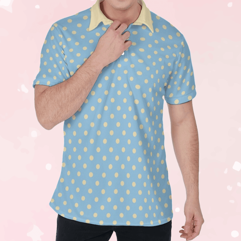 Blue Polka Dot Polo Shirt - Puppy's Aesthetics