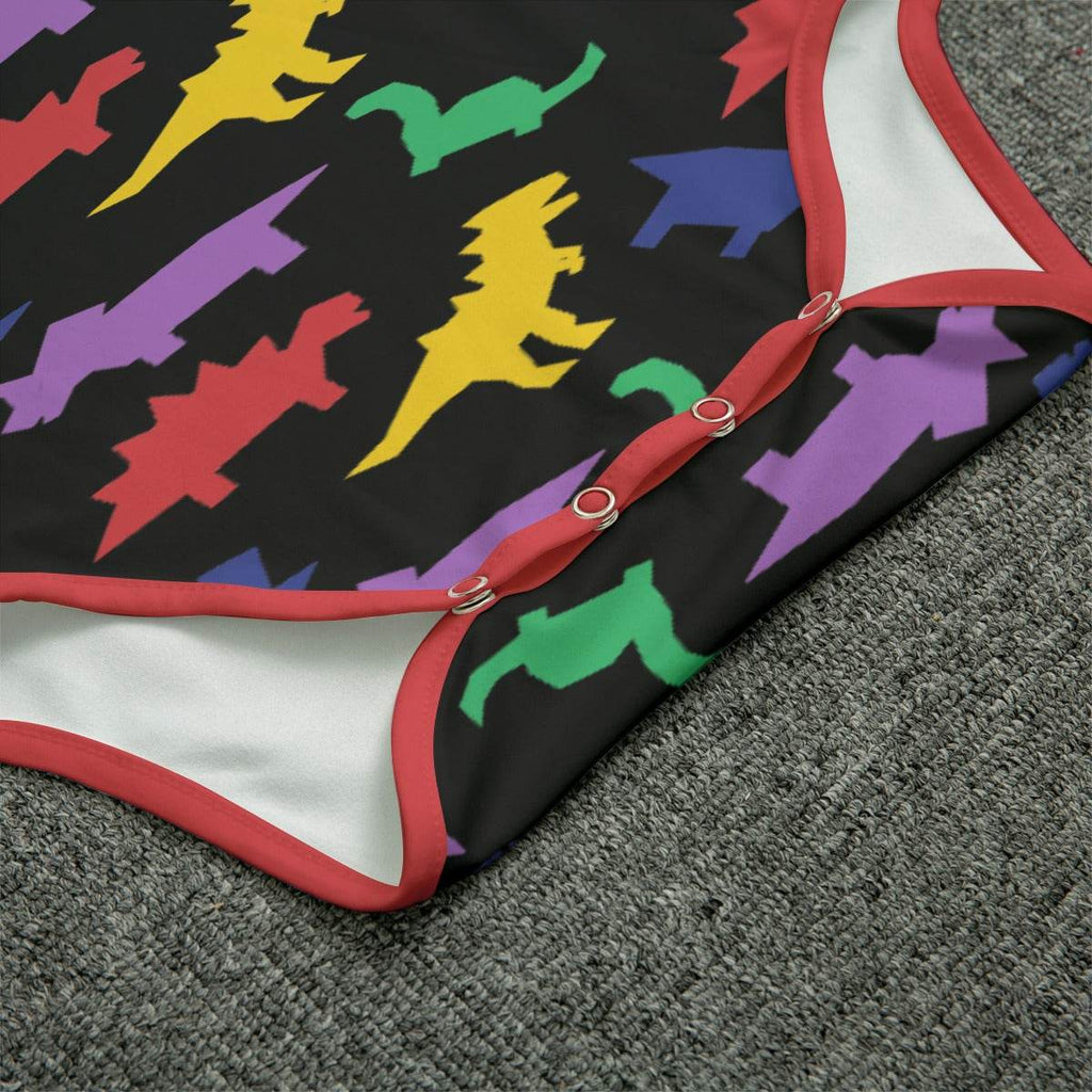Colorful Lil Dinos Black Adult Unisex SnappieSuit - Puppy's Aesthetics