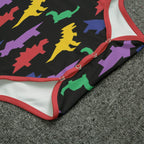 Colorful Lil Dinos Black Adult Unisex SnappieSuit - Puppy's Aesthetics